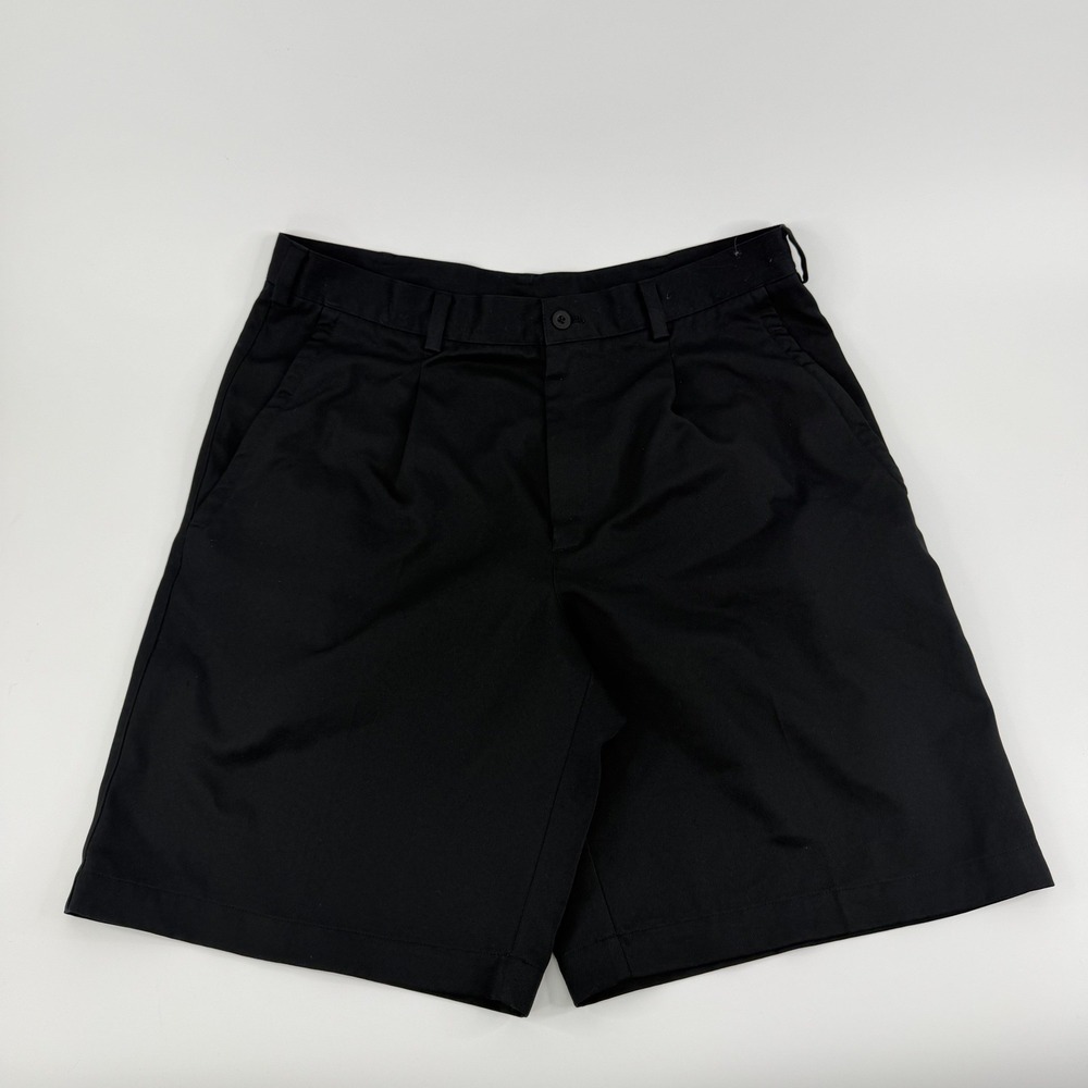 Nike Golf Shorts Mens 34 Black Dri-Fit Pleated Performance